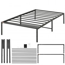 VEVOR Plataforma de marco de cama doble de metal de 14 pulgadas, no necesita somier, base de colchón integrada con soporte de listones de acero, fácil montaje, sin ruido