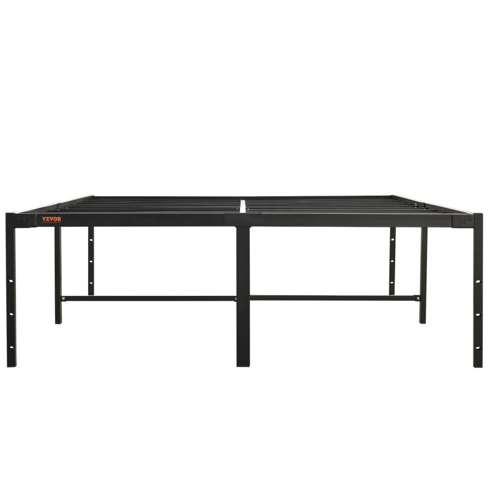 VEVOR metal bed frame in black with sturdy construction and under-bed storage space.