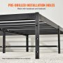 Platformă de pat metalică VEVOR de 18 inchi, nu este nevoie de cutie, capacitate de încărcare 1500 lbs. Fundație pentru saltea de rezistență încorporată cu suport pentru șipci de oțel, asamblare ușoară, fără zgomot