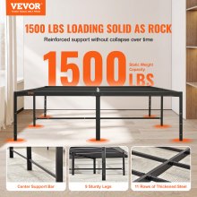 VEVOR Queen Size Bed Frame, 18 inch Metal Bed Frame Platform, 1500 lbs Loading Capacity Bed Frame Noise Free, Heavy Duty Mattress Foundation, Easy Assembly