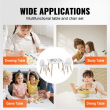 VEVOR Juego de mesa y 2 sillas para niños, juego de mesa y sillas para niños, mesa multiactividad para niños para arte, manualidades, lectura, aprendizaje, 1 mesa y 2 sillas