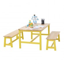VEVOR Kids asztal és pad szett tipegő asztal és szék 3 részes kézműves alkotásokhoz