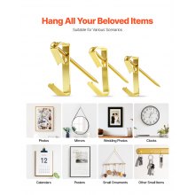 274 Pcs Picture Frame Hangers with Nails 20/30/50 lbs Metal Photo Hanging Kit
