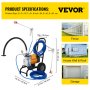 VEVOR Paint Sprayer 220V 3000W Airless Paint Sprayer 15m Hose Paint Gun 5HP 3300PSI Paint Sprayers For Home for ships, bridges, towers, poles and other large long-term industry metal structures