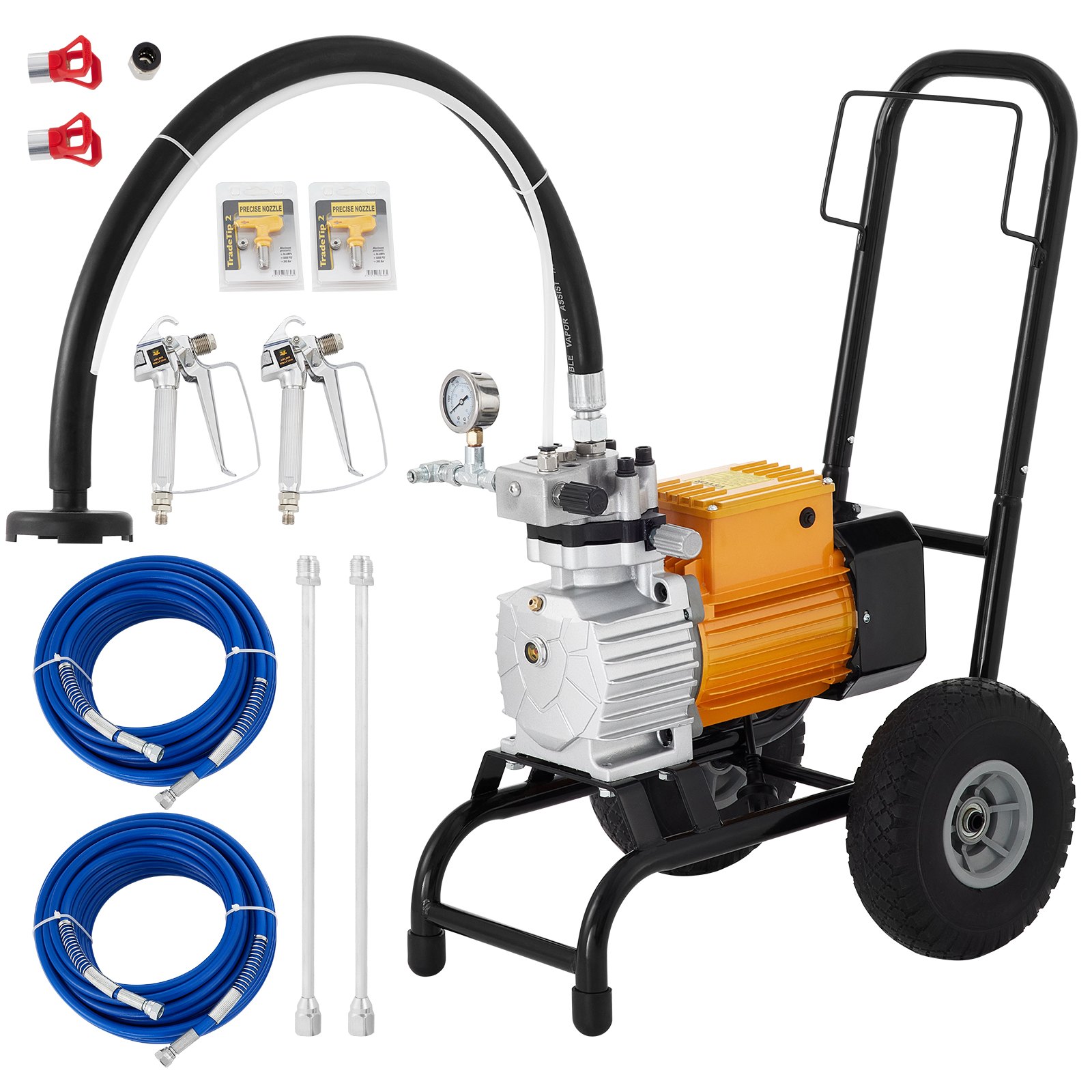 VEVOR Paint Sprayer 220V 3000W Airless Paint Sprayer 15m Hose Paint Gun 5HP 3300PSI Paint Sprayers For Home for ships, bridges, towers, poles and other large long-term industry metal structures