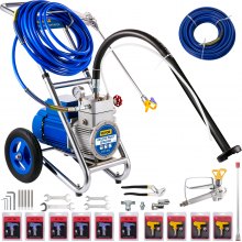 VEVOR Cart Airless Paint Sprayer, 1500W Commercial Paint Sprayer, 1GPM Airless Paint Sprayer, Paint Sprayers for Home Interior and Exterior While Delivering Softer and Well-Distributed Spray