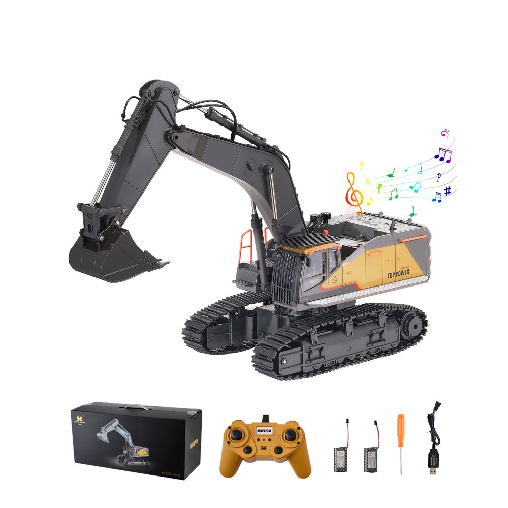 Remote Control Excavator Toy 15 Channel 1:14 Scale RC Excavator Digger for Kids