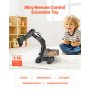 Remote Control Excavator Toy 15 Channel 1:14 Scale RC Excavator Digger for Kids