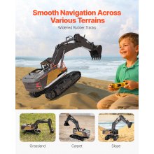 VEVOR Remote Control Excavator Toy 15 Channel 1:14 Scale RC Excavator Digger