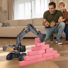 Remote Control Excavator Toy 15 Channel 1:14 Scale RC Excavator Digger for Kids