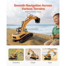 Remote Control Excavator Toy 15 Channel 1:14 Scale RC Excavator Digger for Kids