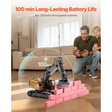 Remote Control Excavator Toy 11 Channel 1:20 Scale RC Excavator Digger for Kids