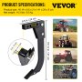VEVOR Hitch Mounted Ripper, 16" Shank Length Box Scraper Shank, 4 Hole Site Box Blade for Tractor, 2 Locating Pins Ripper Shank, 2 Plough Tips Box Blade Shank Teeth