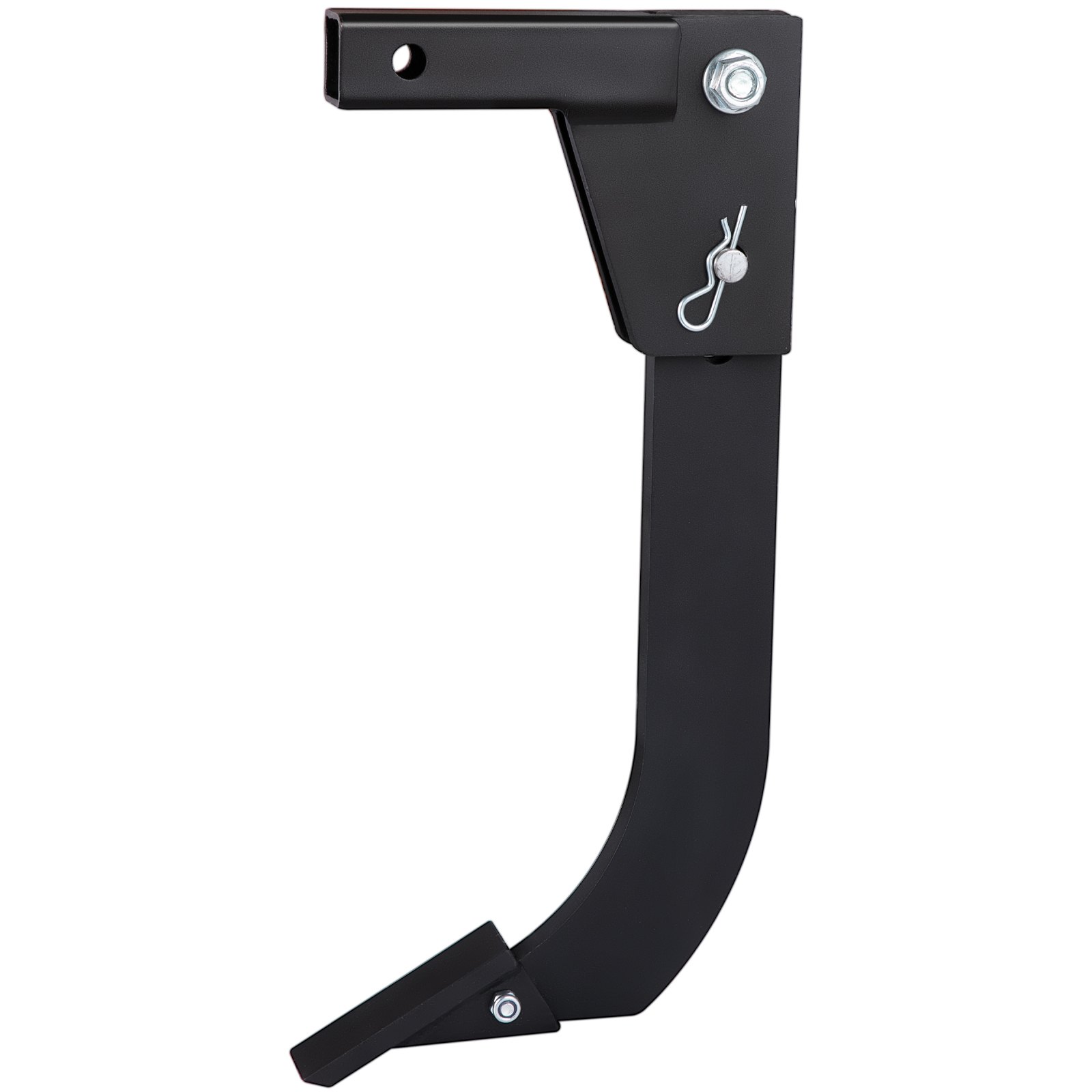 VEVOR hitch mounted ripper, sturdy black metal with locking pin and mounting holes.