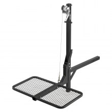VEVOR Hitch Deer Hoist with Lifting System Platform, 300 lbs Load Capacity, Game Hoist Winch Lift with 2-inch Receiver, 360-Degree Swivel Shaft & Foldable, Hitch-Mounted Deer Hanger for Moving Game