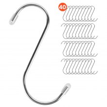 S Hooks 40 Pack 22.05 LBS Load Capacity Stainless Steel Heavy Duty Metal Hooks