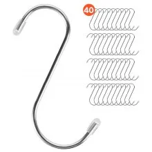 S Hooks 40 Pack 22.05 LBS Load Capacity Stainless Steel Heavy Duty Metal Hooks