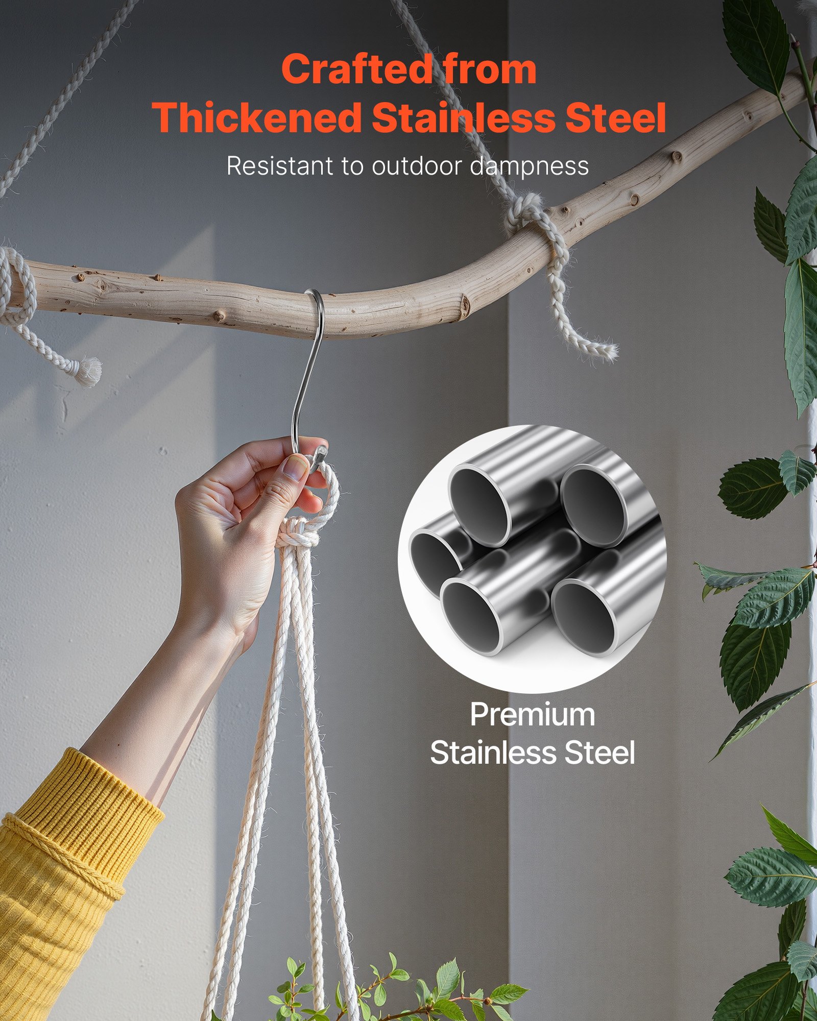 VEVOR S Hooks 40 Pack, 3.4 Inch Metal S Shaped Hangers of 22.05 LBS Load Capacity, Heavy Duty Stainless Steel Hanging Hooks for Hanging Plants, Jeans, Clothes in Garden, Closet, Kitchen, Bathroom