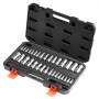 VEVOR Hex Bit Socket Set, 32-Piece, S2 Alloy Steel and Cr-V Steel, Standard SAE and Metric, 1/4 in, 3/8 in, and 1/2 in Drives, with Enhanced Storage Case, Allen Socket Set for Mechanics, Auto Repair