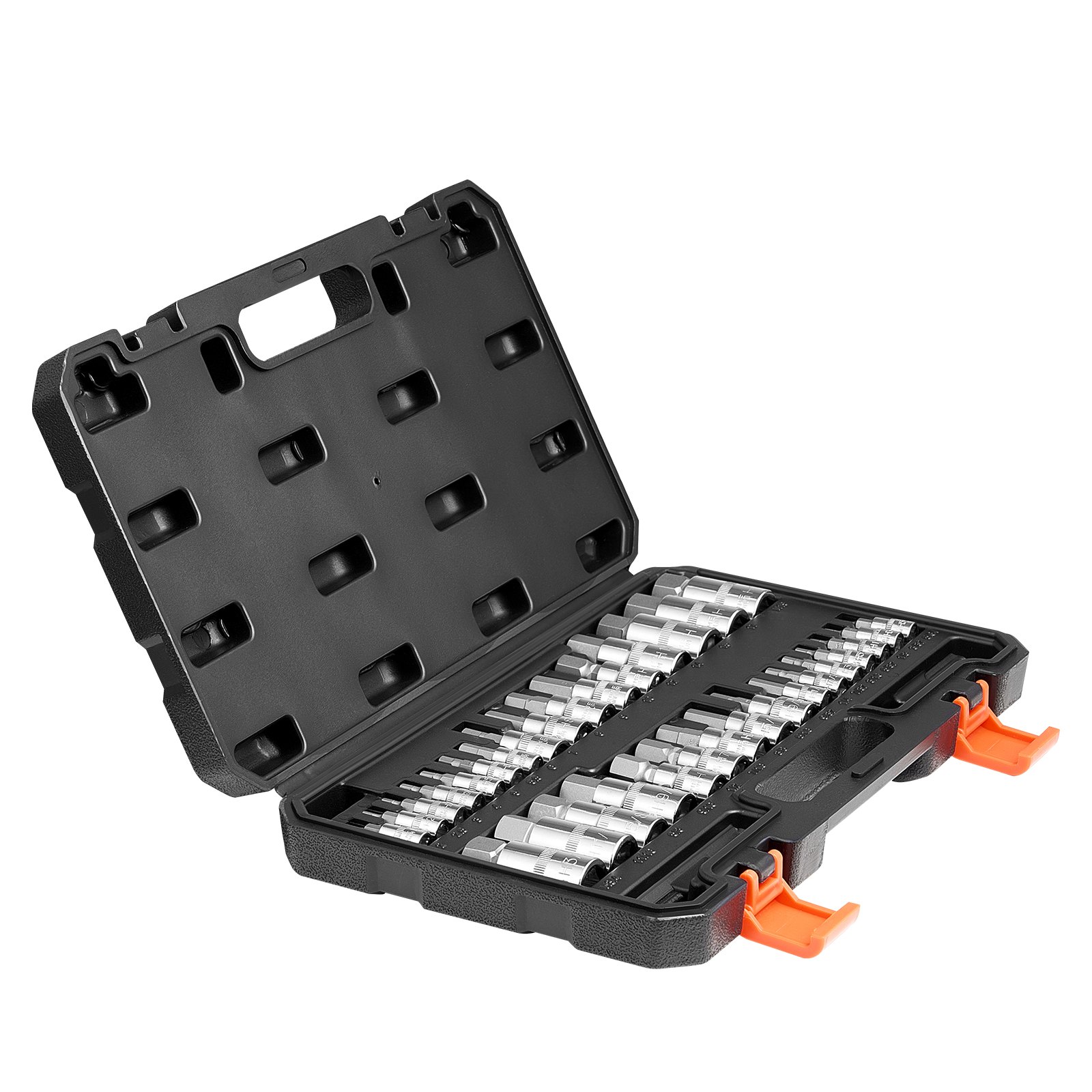 Hex Bit Socket Set 32-Piece S2 Alloy Steel Cr-V Steel Standard SAE and Metric