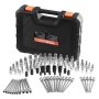 VEVOR Bit Socket Set, 107-Piece SAE and Metric, Hex/Torx/External Torx/Tamper-Proof/Extra Long, S2 Alloy Steel and Cr-V Steel, 1/4 in, 3/8 in, and 1/2 in Drives, with Enhanced Storage Case, Hand Use