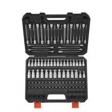 Bit Socket Set 107-Piece SAE and Metric Hex/Torx/E-Torx/Tamper-Proof/Extra Long