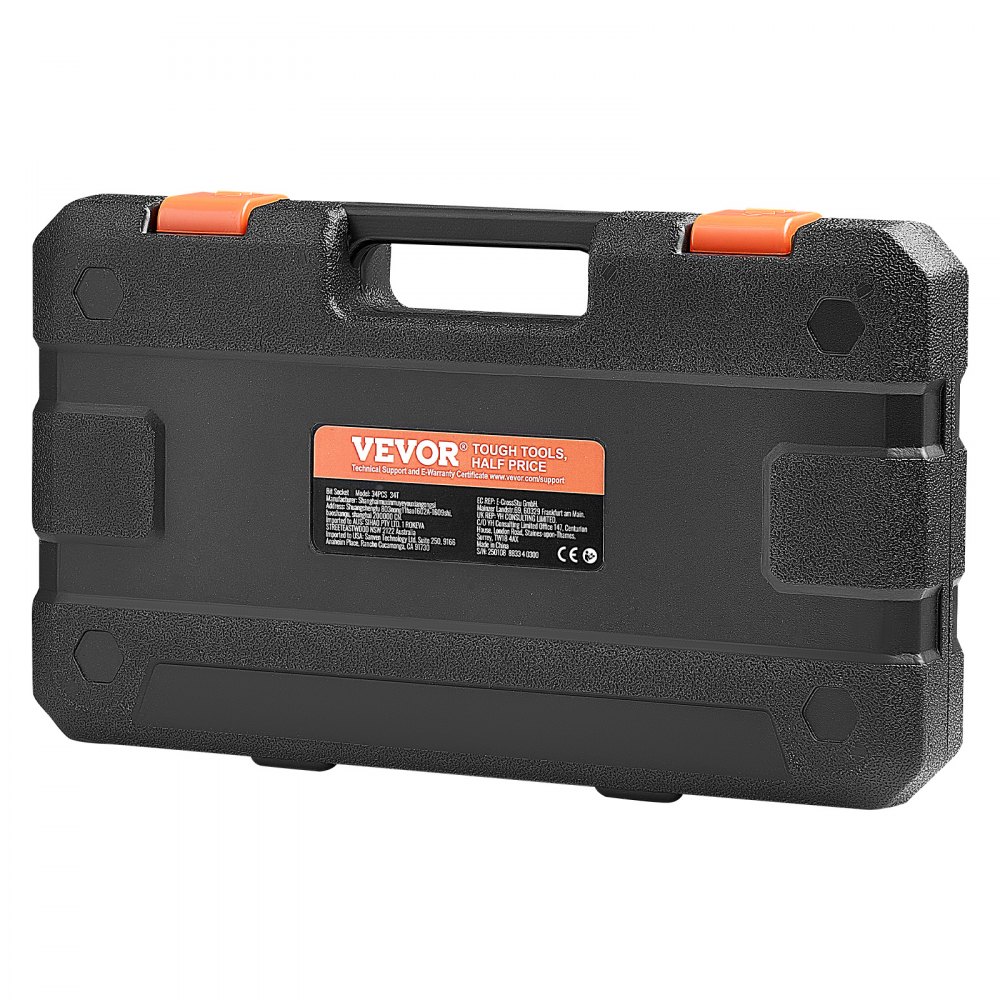 VEVOR Torx Bit Socket Set, 34-Piece Solid Star and Tamper Proof T6-T70, S2 Alloy Steel and Cr-V Steel, 1/4 in, 3/8 in, and 1/2 in Drives, with Enhanced Storage Case, Torx Sockets for Hand Use