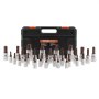 VEVOR Torx bitdugókulcs-készlet, 34 részes, tömör csillagfejű és manipulációbiztos T6-T70, S2 ötvözött acél és Cr-V acél, 1/4 hüvelykes, 3/8 hüvelykes és 1/2 hüvelykes behajtással, továbbfejlesztett tárolótokkal, Torx dugókulcsok kézi használatra