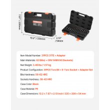 Torx Bit Socket and External Torx Socket Set 31-Piece T8-T70 and E4-E24 Steel