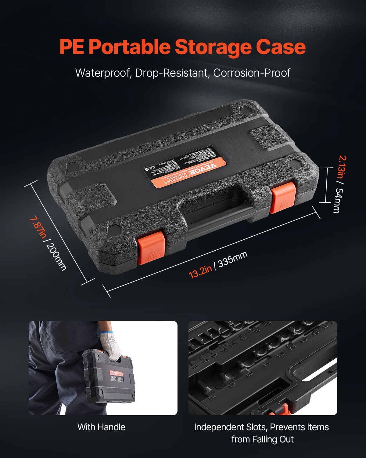 VEVOR Torx Bit Socket and External Torx Socket Set, 31-Piece T8-T70 and E4-E24, S2 Alloy Steel and Cr-V Steel, 1/4 in, 3/8 in, and 1/2 in Drives, with Adapter and Enhanced Storage Case, for Automotive
