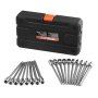 VEVOR Extra Long Allen Hex Bit Socket Set, 18-Piece 3/8 inch Drive, S2 Alloy Steel and Cr-V Steel, Standard SAE and Metric 1/8-Inch-3/8-Inch, 3-12mm, with Enhanced Storage Case, for Mechanics