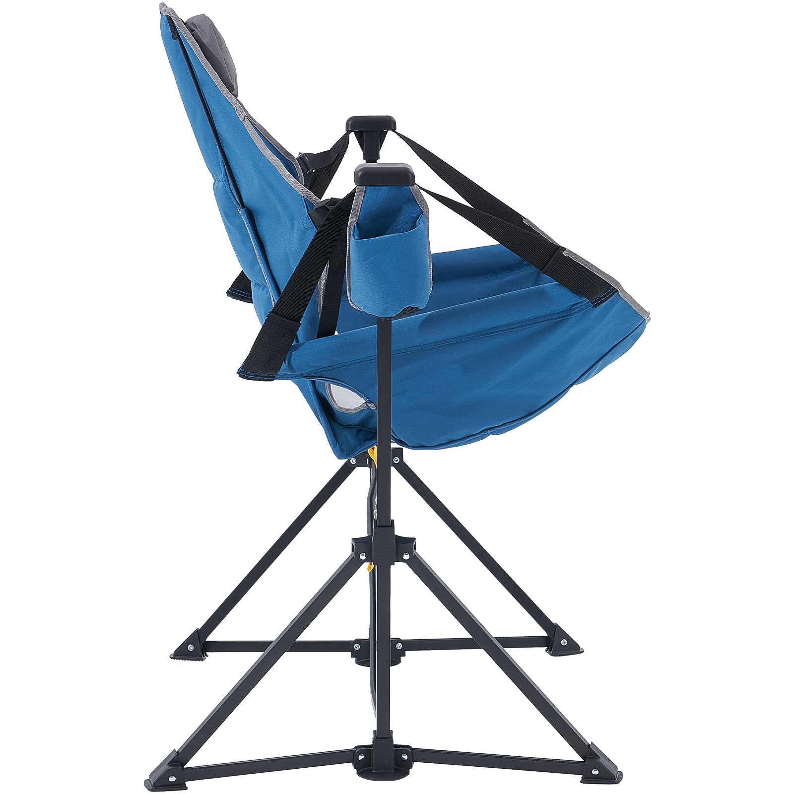 VEVOR Reclining Camping Chair, 300 lbs Load Camping Hammock Chair, Rocking Lounge Folding Chair with Cup Holder Storage Bag Headrest & Adjustable Backrest, for Camping and Other Outdoor Activities