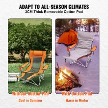 VEVOR Reclining Camping Chair Folding Chair 330 lbs Load for Outdoor & Home