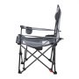 VEVOR Reclining Camping Chair, 4 Adjustable Positions, Portable Folding Lounger for Adults, Mesh Beach Chair with Headrest & Foot Rest, Supports 220 lbs, Heavy Duty Camp Chairs for Patio, Gray