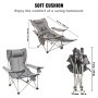 VEVOR Reclining Camping Chair Sammenleggbar stol 330 lbs Last for hjemme og utendørs