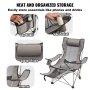 VEVOR Reclining Camping Chair Sammenleggbar stol 330 lbs Last for hjemme og utendørs