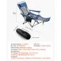 VEVOR Reclining Camping Chair, 4 Adjustable Positions, Portable Folding Lounger for Adults, Mesh Beach Chair with Headrest & Foot Rest, Supports 220 lbs, Heavy Duty Camp Chairs for Patio, Blue