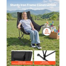VEVOR Foldable Rocking Camping Chair Portable Rocker Chair with Cupholder Pocket