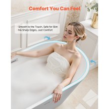 VEVOR Acrylic Freestanding Bathtub, 59 Inch Contemporary Soaking White Tub with Brushed Nickel Overflow and Drain, Elegant Oval Shape Stand Alone Soaker Tub for Modern Bathroom or Remodel Projects