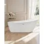 VEVOR Acrylic Freestanding Bathtub, 67 Inch Contemporary Soaking White Tub with Brushed Nickel Overflow and Drain, Elegant Oval Shape Stand Alone Soaker Bathtub for Modern Bathroom or Remodel Project