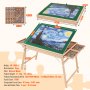 VEVOR puzzle table with natural wood finish, 1500-piece capacity, and multiple drawer storage.
