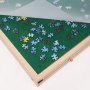 VEVOR puzzle table with partially assembled puzzle pieces on a green felt surface and a transparent cover.