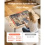VEVOR 1500 Piece Puzzle Board with Leg Adjustable Portable Wooden Jigsaw 86x63cm