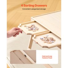 1500 Piece Puzzle Board with Folding Leg Drawer Portable Wooden Jigsaw 34x25 in