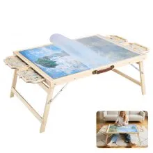 VEVOR 1500 Piece Puzzle Board with Folding Leg Portable Wooden Jigsaw 86x63cm
