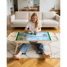 1500 Piece Puzzle Board with Folding Leg Drawer Portable Wooden Jigsaw 34x25 in
