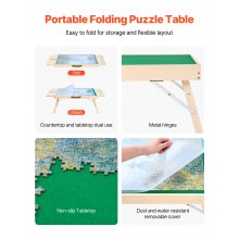 1500 Piece Puzzle Board with Folding Leg Drawer Portable Wooden Jigsaw 34x25 in