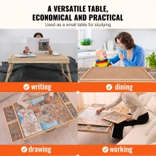VEVOR 1500 Piece Puzzle Table with Folding Legs, 4 Drawers and Cover, 32.7"x24.6" Wooden Jigsaw Puzzle Plateau, Puzzle Accessories Board for Adults, Puzzle Organizer Storage System, Gift for Mom