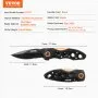 VEVOR Folding Pocket Knife, 3 in/7.6 cm 7Cr17Mov Blade, Aluminum Handle Small EDC Knife with Pocket Clip, Sharp Camping Survival Hiking Knife, 2.8 oz/0.08 kg Easy to Carry for Men Women Self Defense