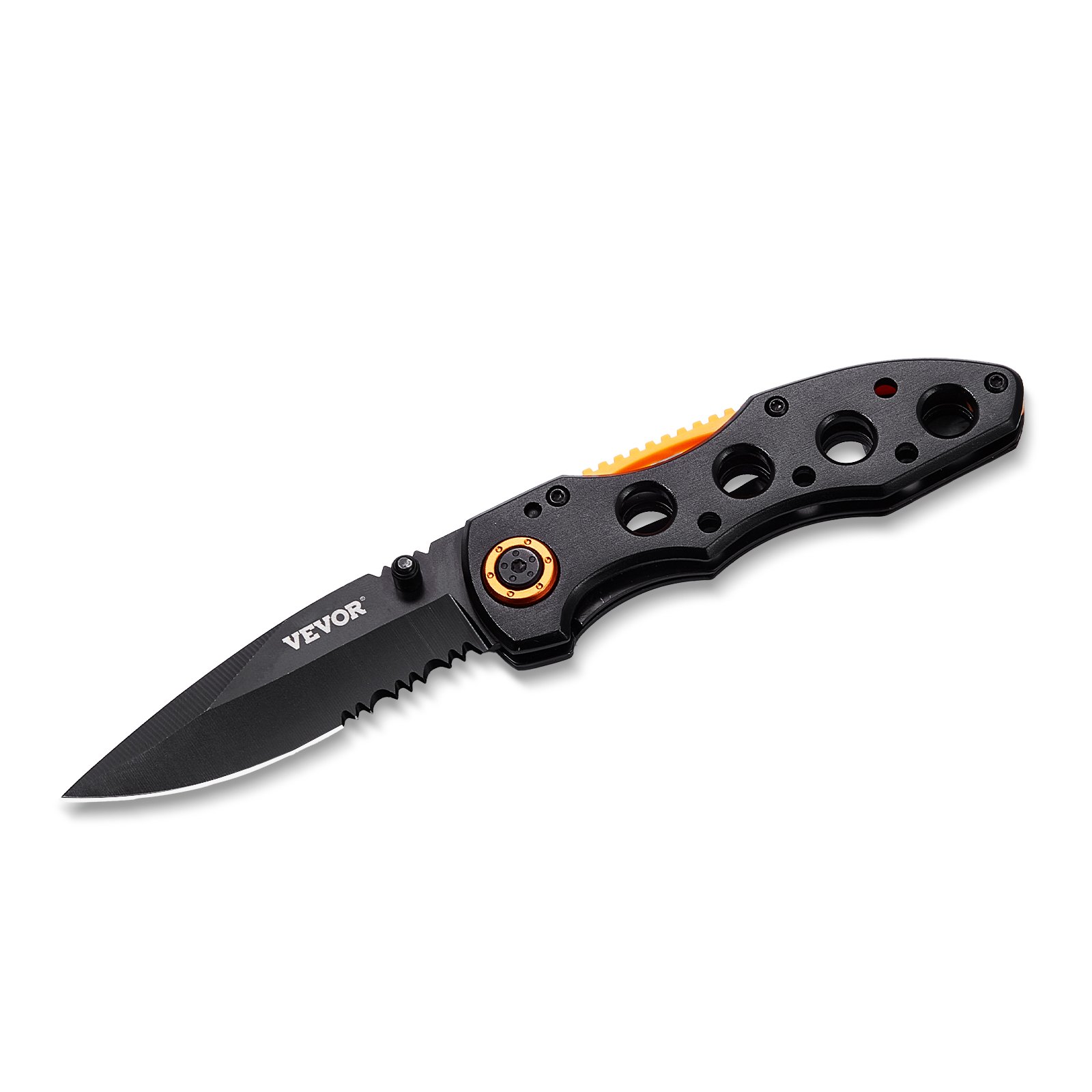 VEVOR Folding Pocket Knife, 3 in/7.6 cm 7Cr17Mov Blade, Aluminum Handle Small EDC Knife with Pocket Clip, Sharp Camping Survival Hiking Knife, 2.8 oz/0.08 kg Easy to Carry for Men Women Self Defense